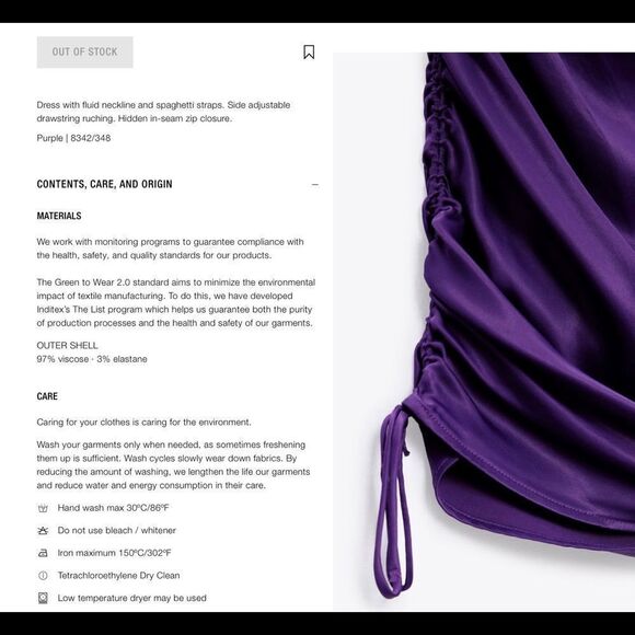 Zara purple draped ruched satin effect rhinestone bloggers fave dress Sz L NWT - Picture 3 of 16